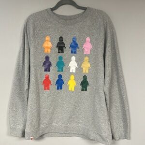 Target Lego long sleeve gray multicolored mini figure graphic Men‎ Sweatshirt M